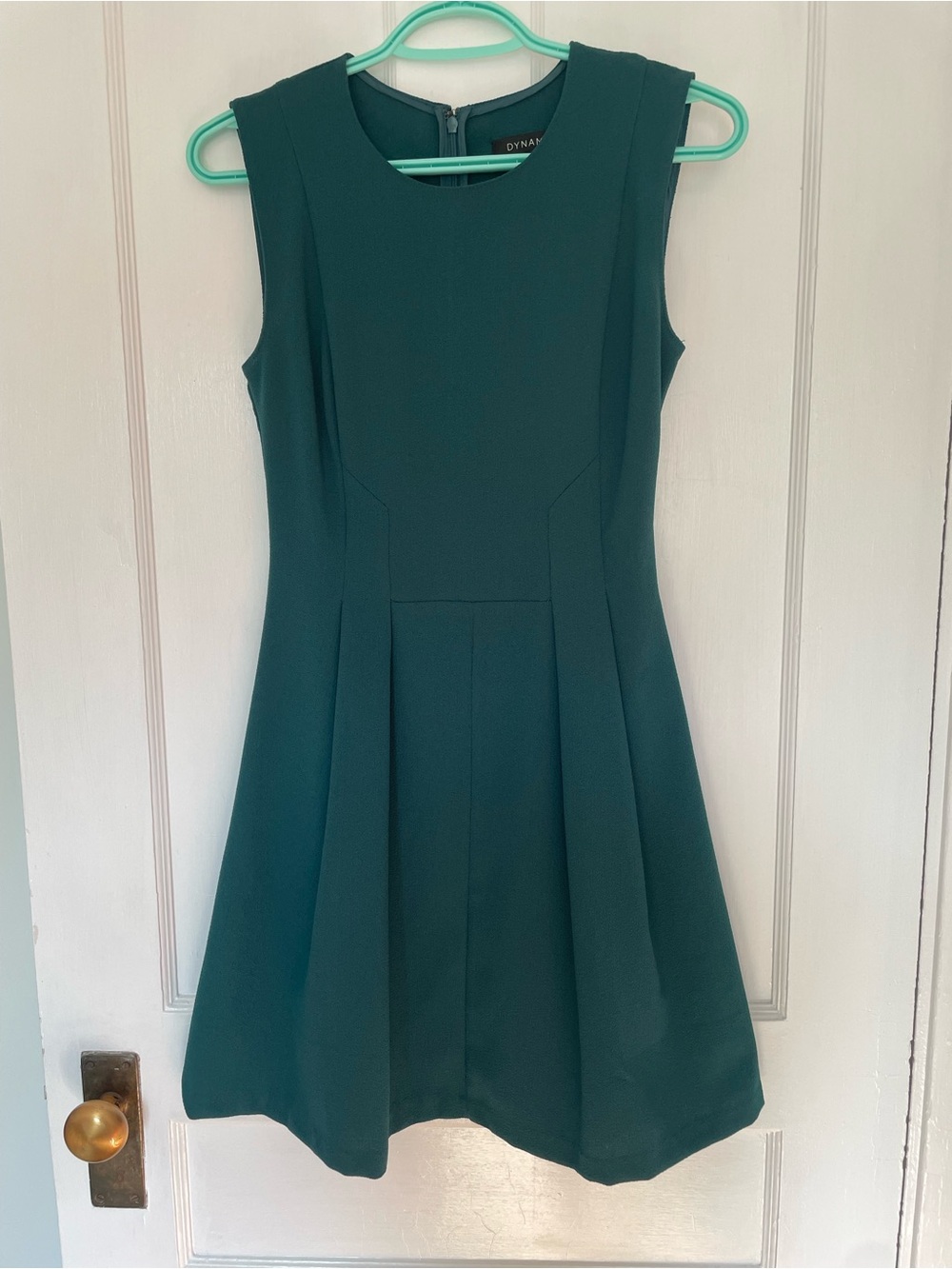 Dynamite Sleeveless Emerald Green Fit & Flare Mini Dress